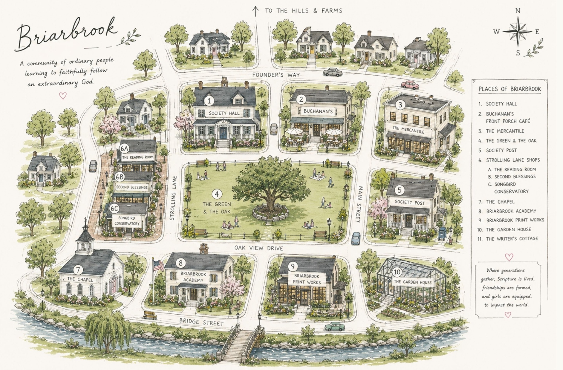 Illustrated map of Briarbrook