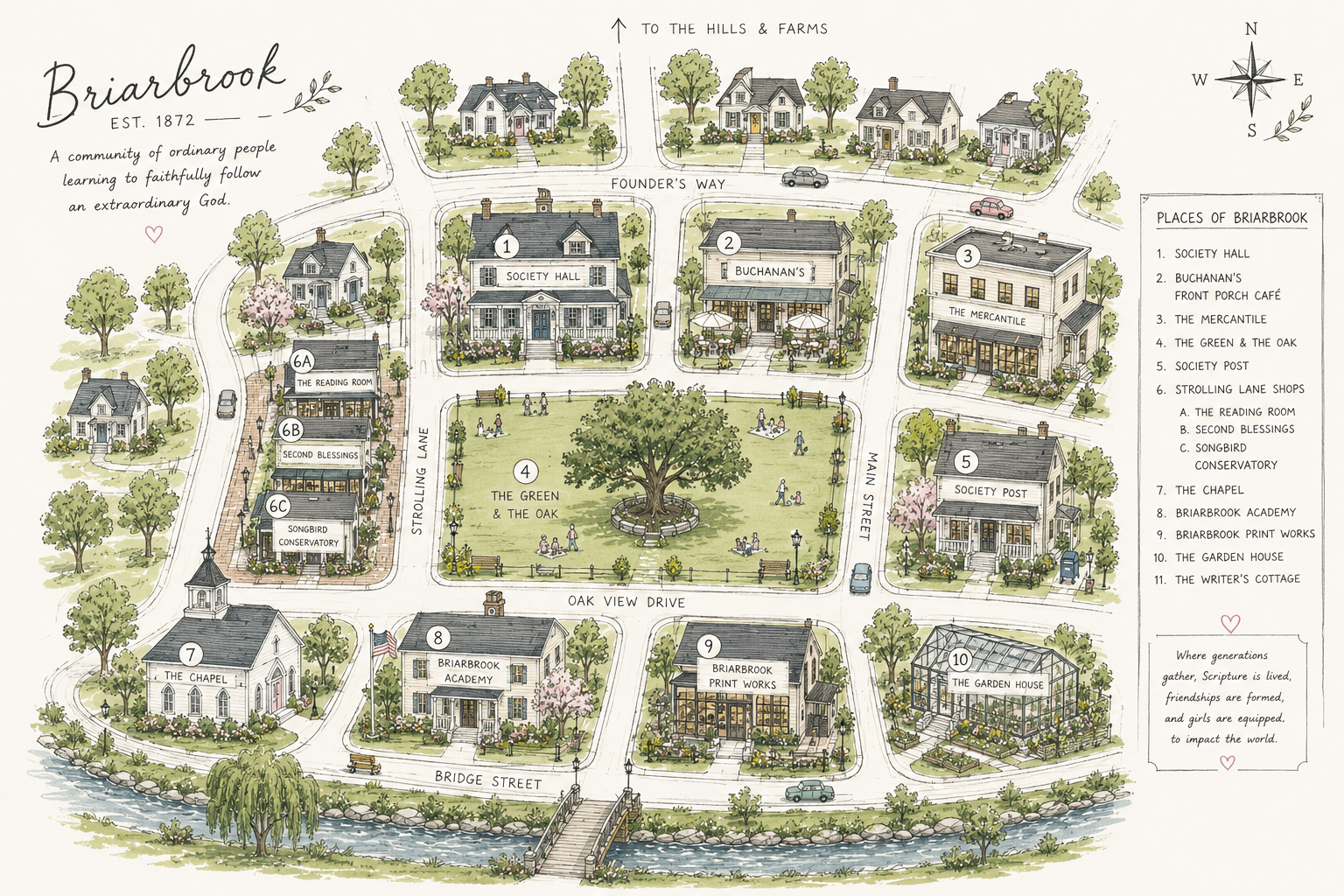 Illustrated map of Briarbrook